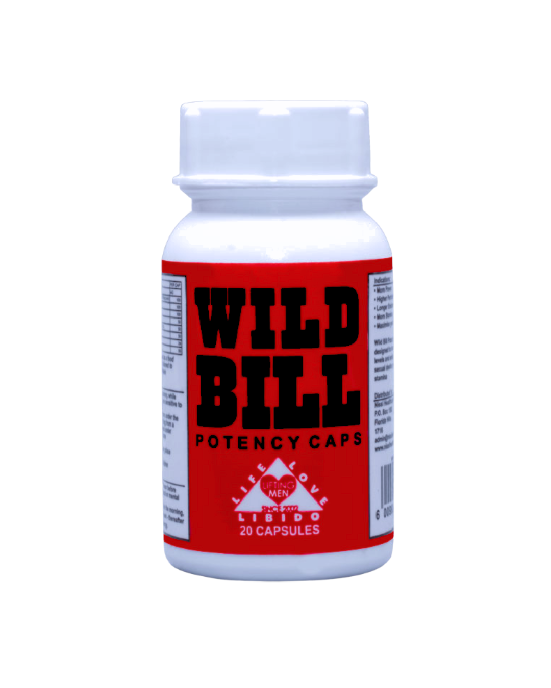 Wild Bill Potency Capsules, natural energy and stamina supplement, 20 capsules